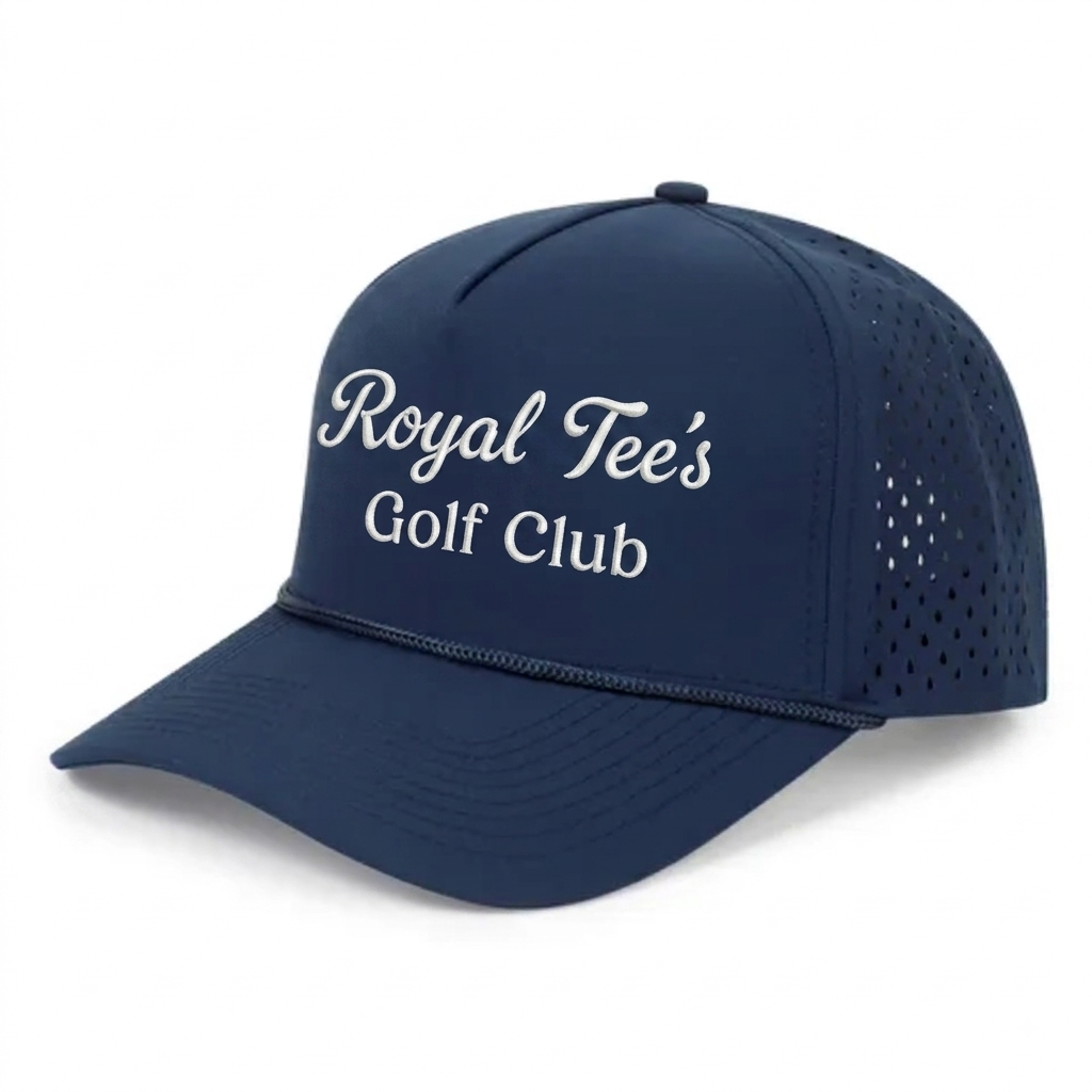Royal Tees Golf Club Classic Rope Snapback - Navy Blue/White