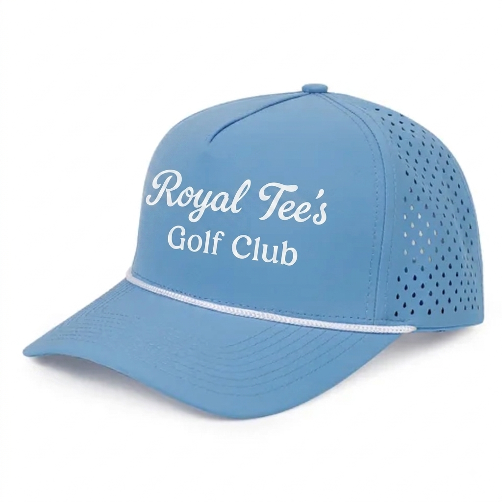 Royal Tees Golf Club Classic Rope Snapback - Sky Blue/white
