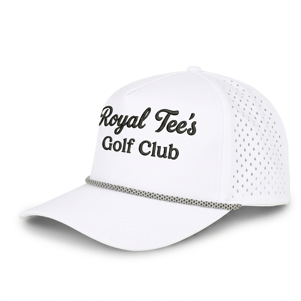 Royal Tees Golf Club Classic Rope Snapback - White/Black